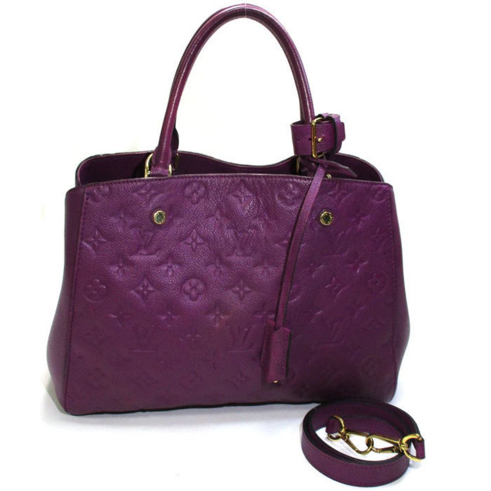 Louis Vuitton Montaigne MM Monogram Emplant Amethyst Shoulder Bag